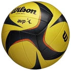 A Wilson MVP-X volleyball in yellow, black, and white, shown against a plain white background.